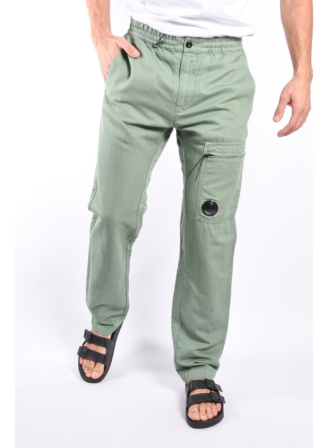 CP Company SS24 - Cotton Linen Regular Pants - Green Bay