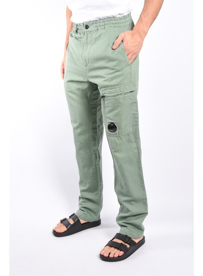 CP Company SS24 - Cotton Linen Regular Pants - Green Bay