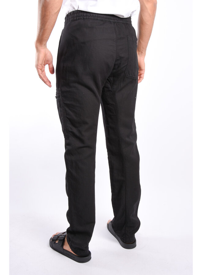 CP Company SS24 - Cotton Linen Regular Pants - Black