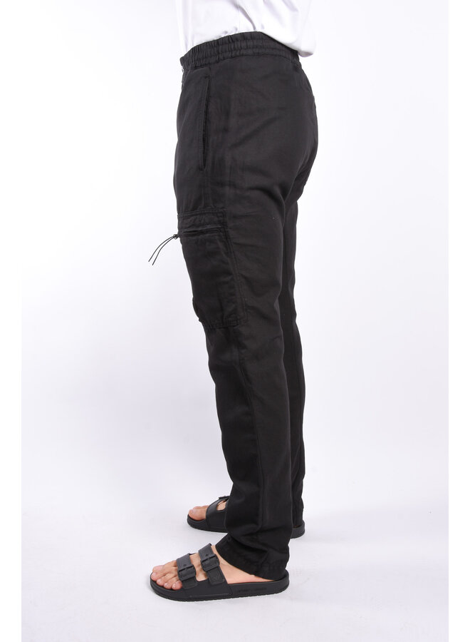 CP Company SS24 - Cotton Linen Regular Pants - Black