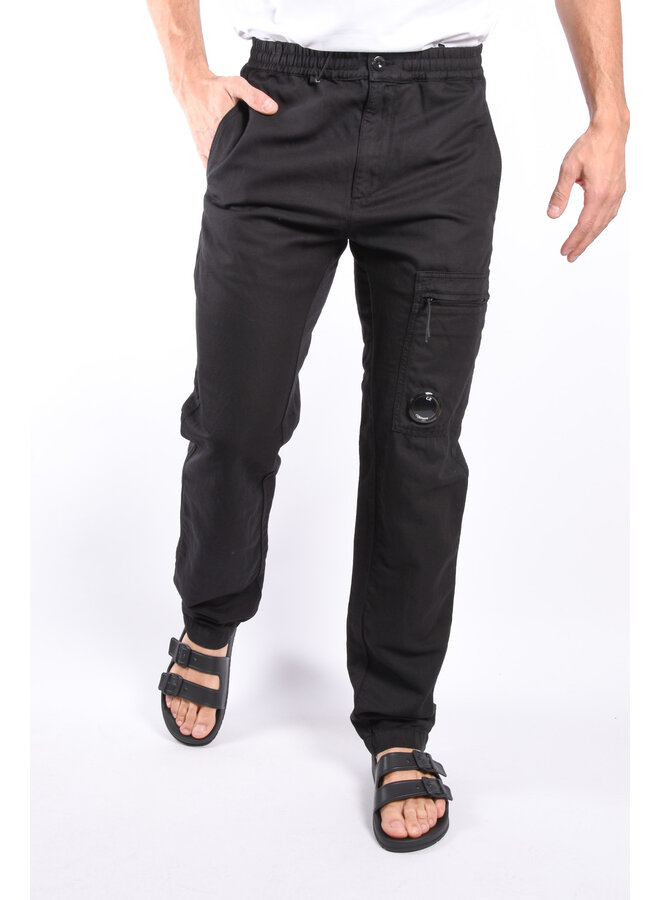 CP Company SS24 - Cotton Linen Regular Pants - Black