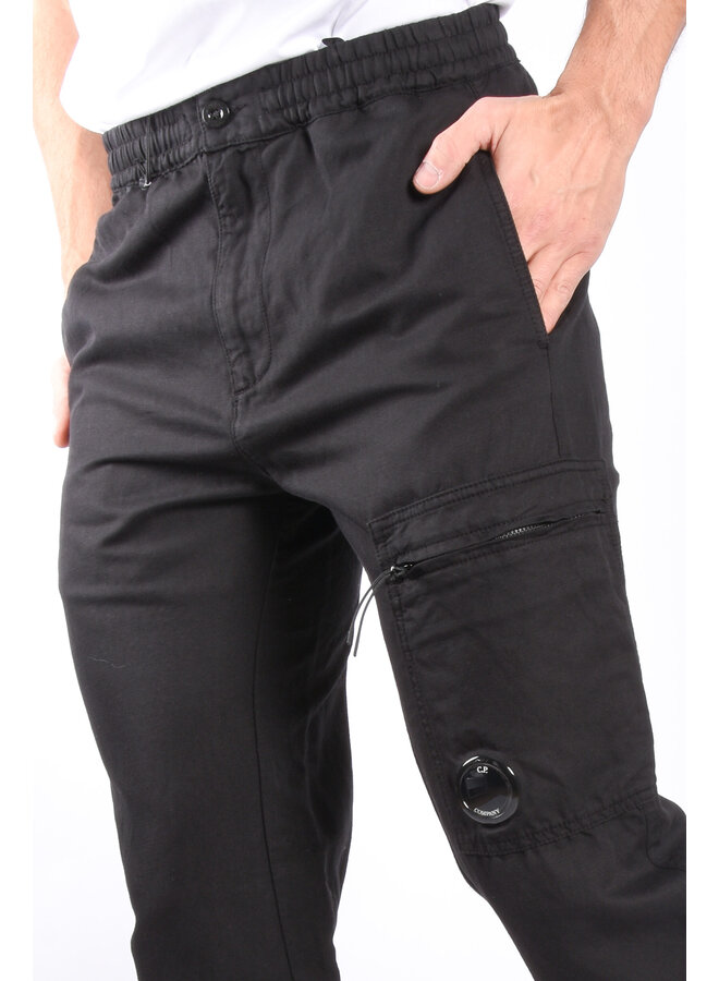 CP Company SS24 - Cotton Linen Regular Pants - Black