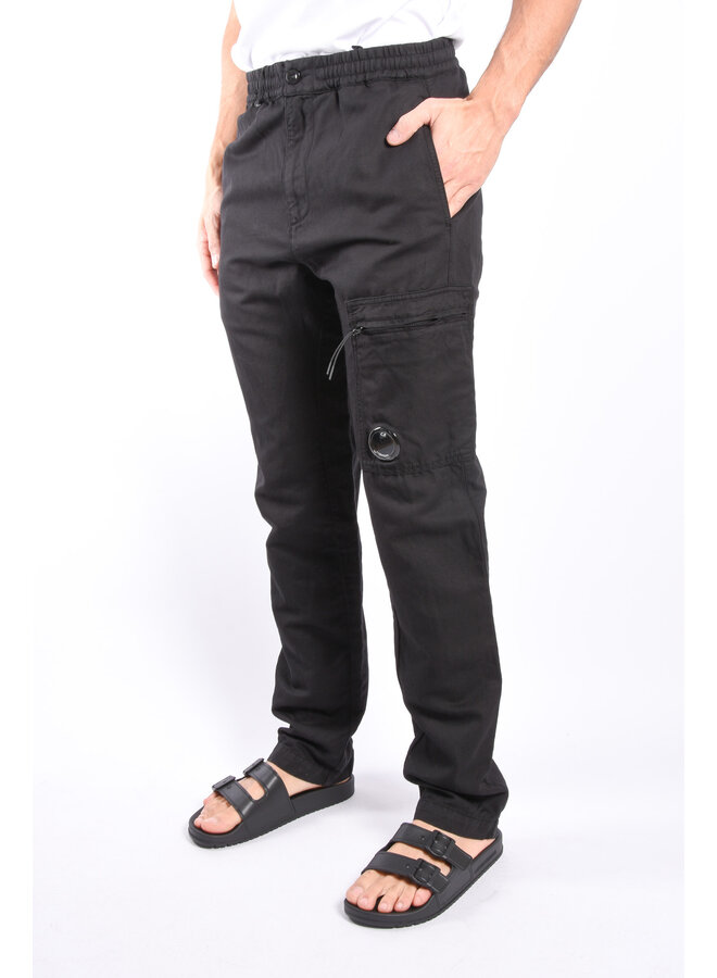 CP Company SS24 - Cotton Linen Regular Pants - Black