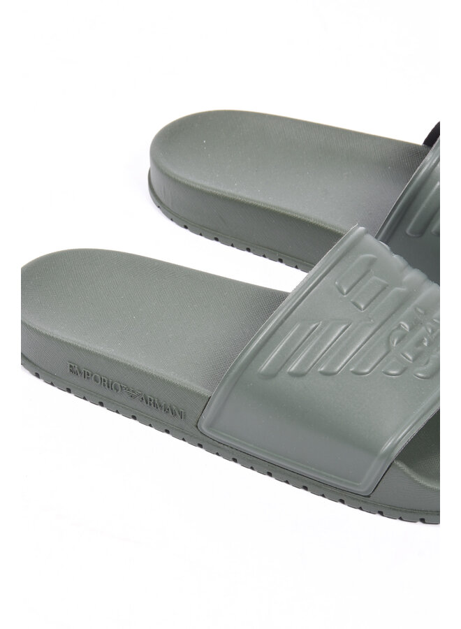 EA7 SS24 - Slippers XVPS08  - Military Green