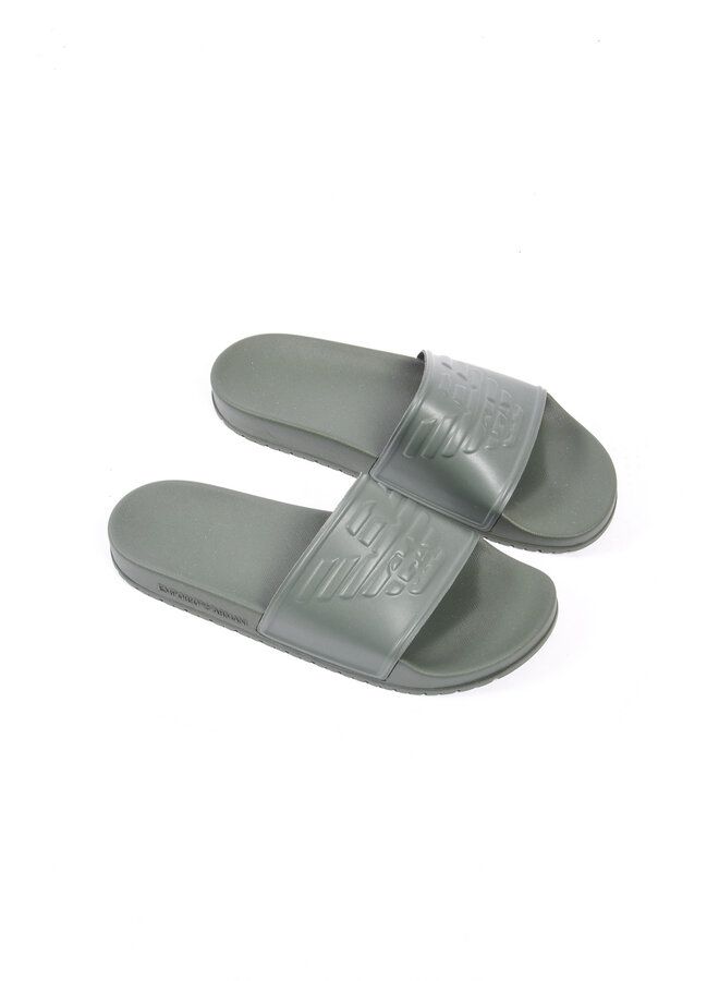 EA7 SS24 - Slippers XVPS08  - Military Green