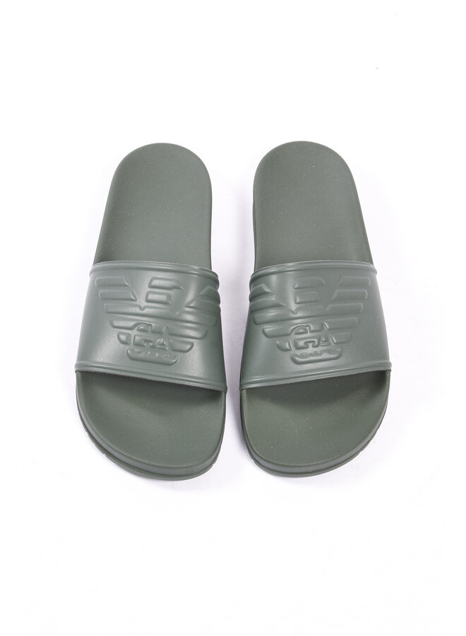 EA7 SS24 - Slippers XVPS08  - Military Green