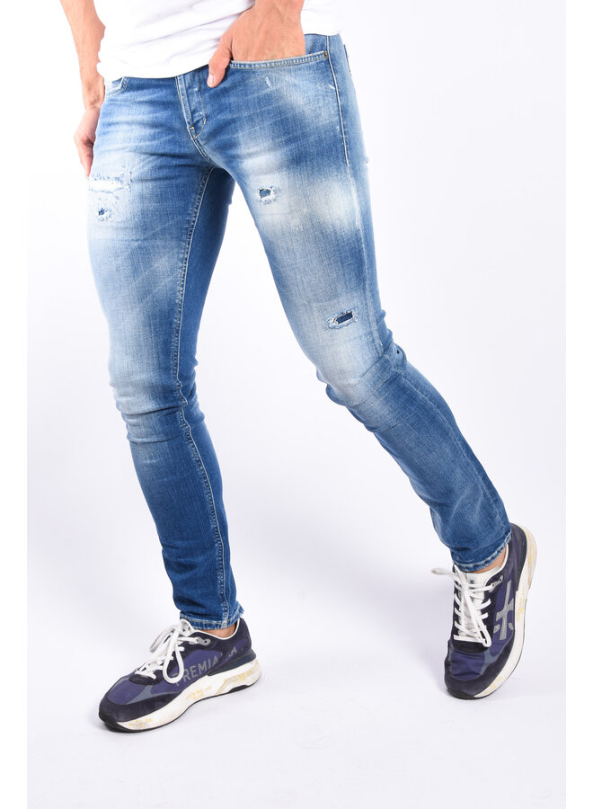 Dondup - George Skinny Fit Jeans DS0317U - Blue Destroyed
