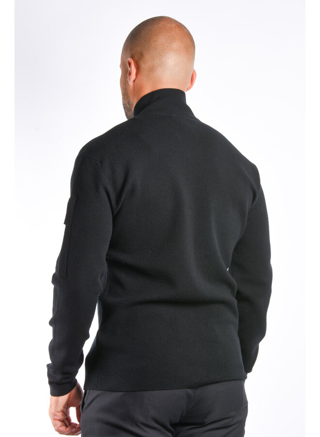 CP Company Metropolis Merino Wool Cardigan - Black