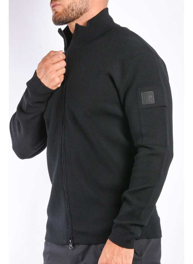 CP Company Metropolis Merino Wool Cardigan - Black