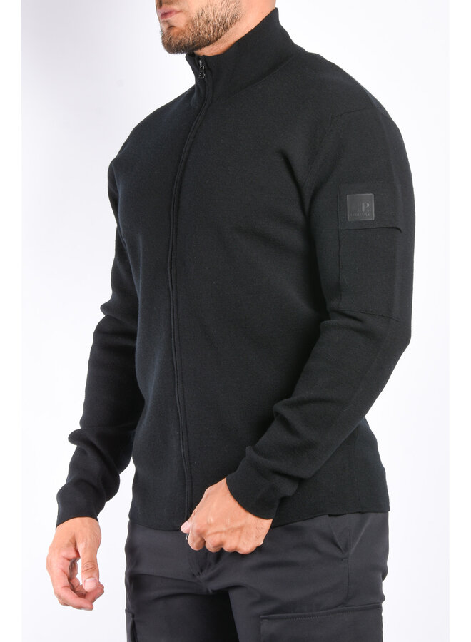 CP Company Metropolis Merino Wool Cardigan - Black