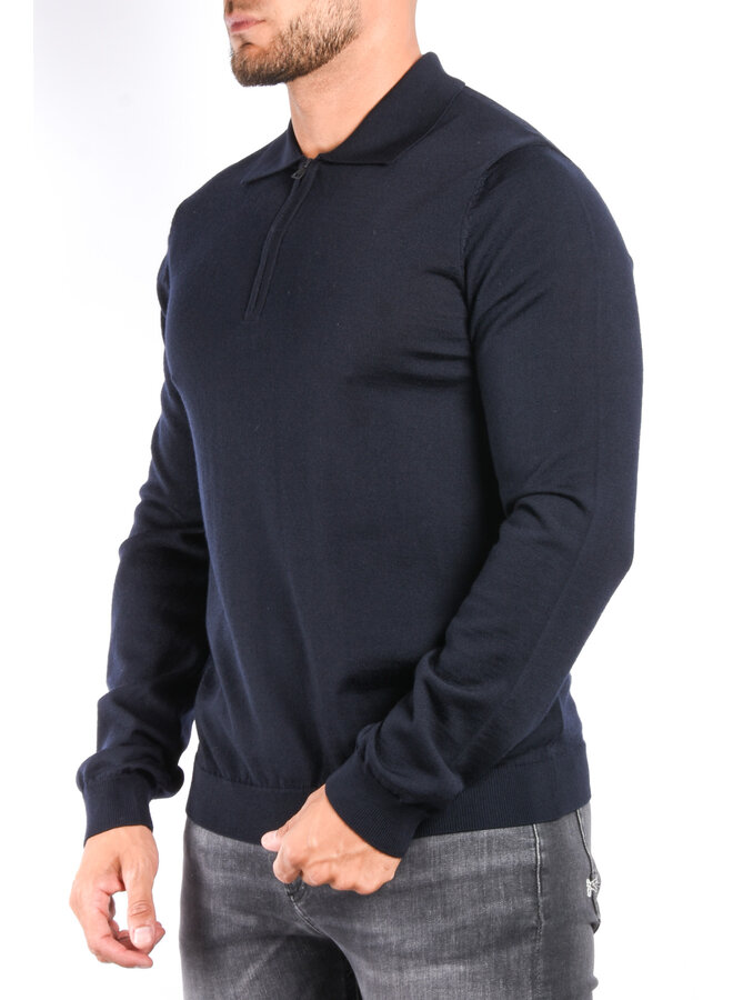 Hugo Boss WI24 - San Pepe-M  Longsleeve Polo - Navy