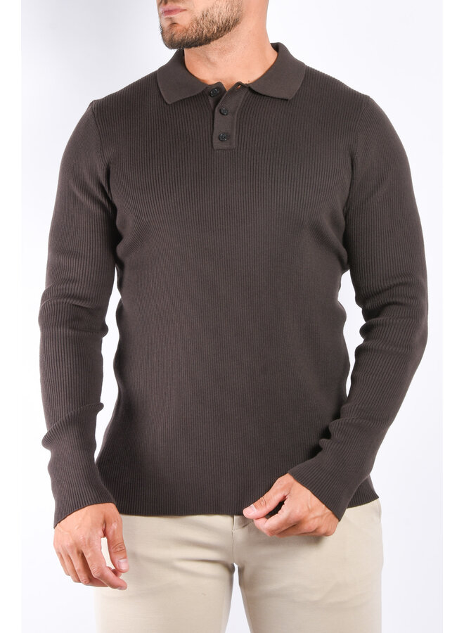 Drykorn FW24 - Tesuan Drynamic Longsleeve Polo - Brown