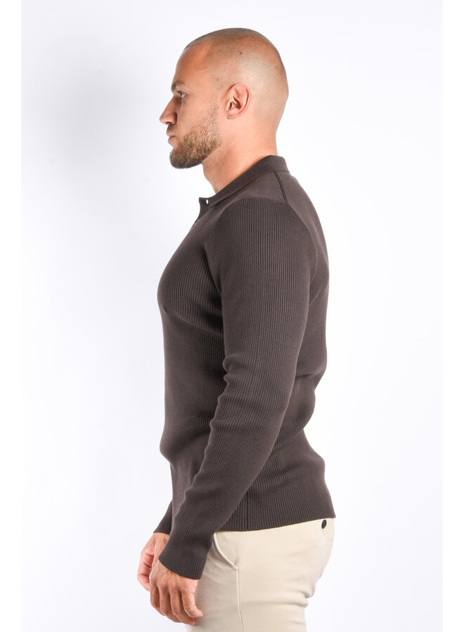 Drykorn FW24 - Tesuan Drynamic Longsleeve Polo - Brown