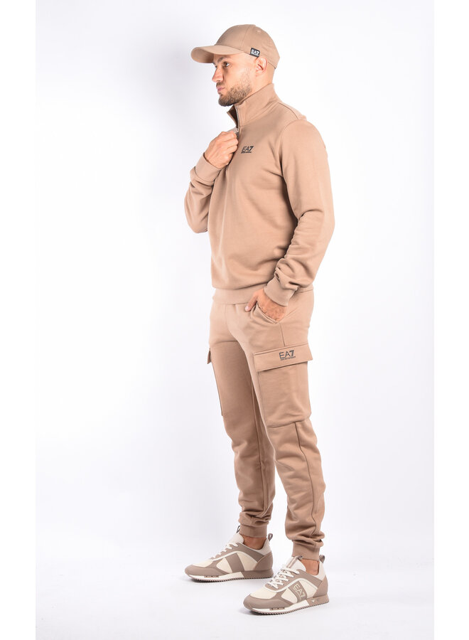 EA7 FW24 - Half Zipped Sweater 8NPM35 - Brown