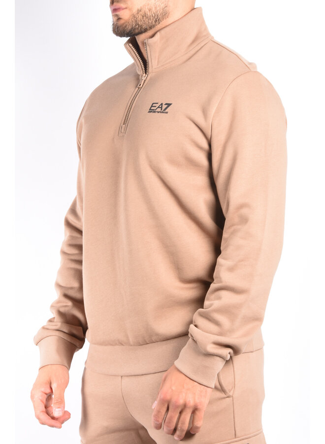 EA7 FW24 - Half Zipped Sweater 8NPM35 - Brown