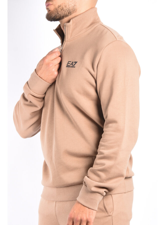EA7 FW24 - Half Zipped Sweater 8NPM35 - Brown