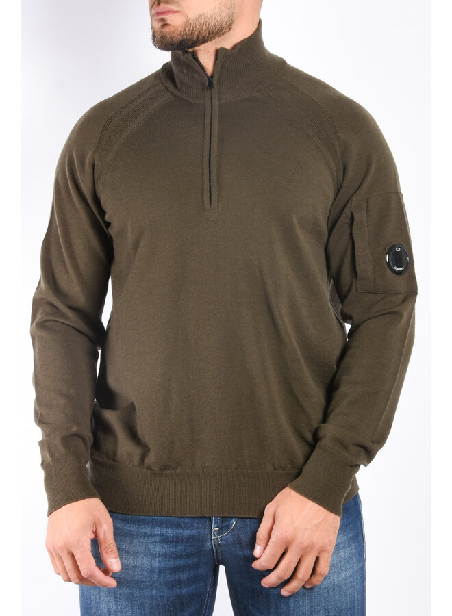 CP Company - Merino Wool Half Zipped Knit - Ivy Green