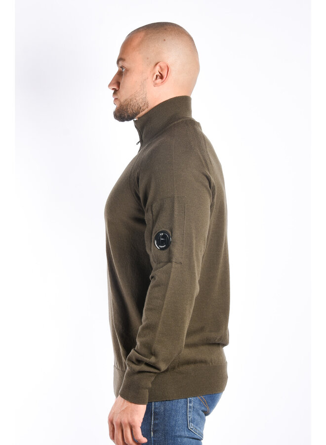 CP Company - Merino Wool Half Zipped Knit - Ivy Green