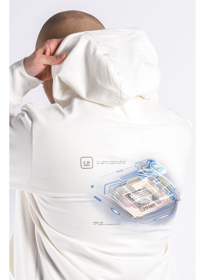 CP Company - Metropolis Series Graphic Stretch Hoodie - Gauze White