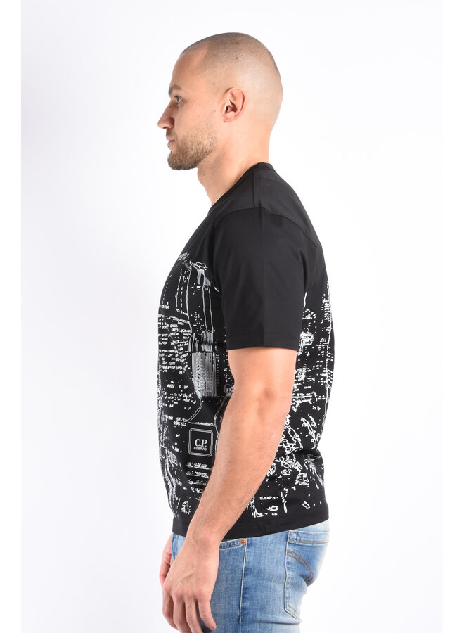 CP Company - Metropolis Series Graphic Mercerized T-Shirt - Black