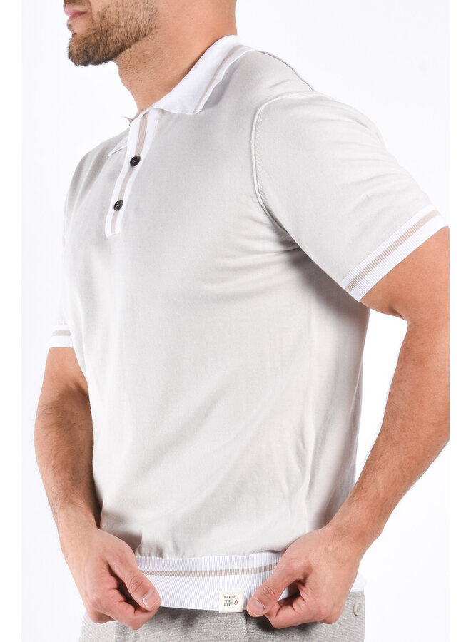 Peuterey SS25 - Rolle Rig Knit Polo - Light Grey