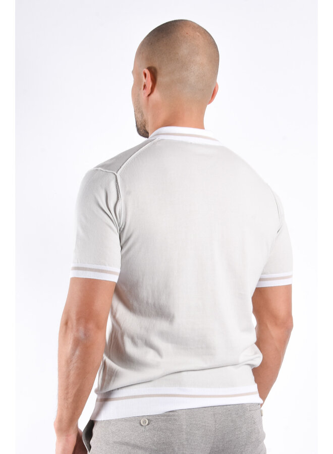 Peuterey SS25 - Rolle Rig Knit Polo - Light Grey