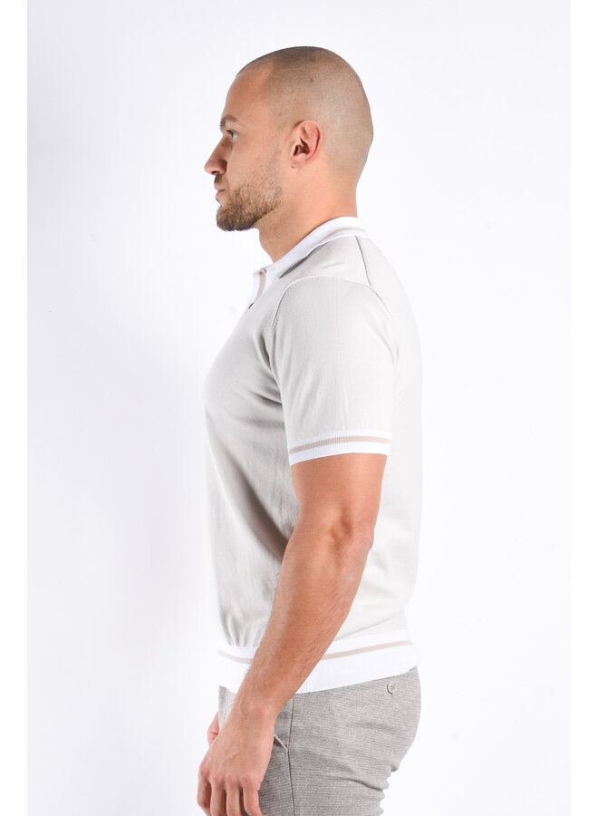 Peuterey SS25 - Rolle Rig Knit Polo - Light Grey