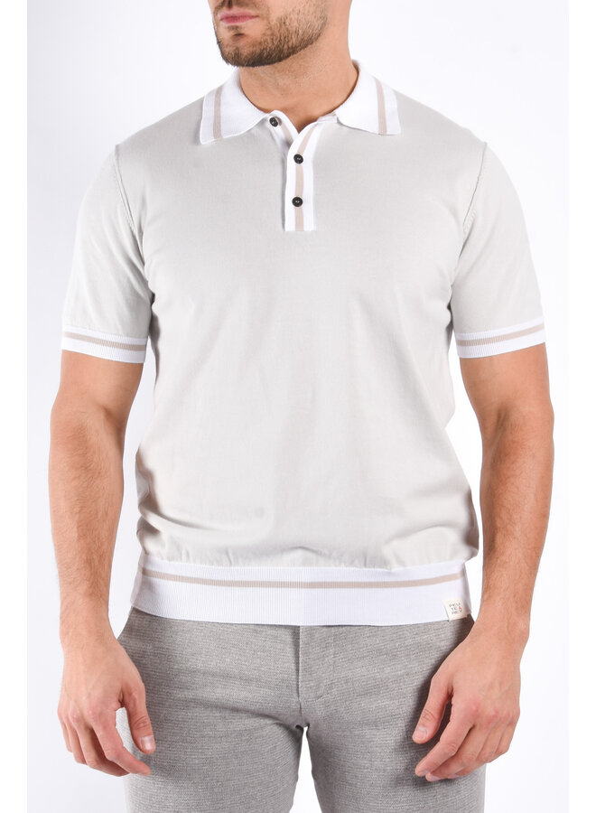 Peuterey SS25 - Rolle Rig Knit Polo - Light Grey