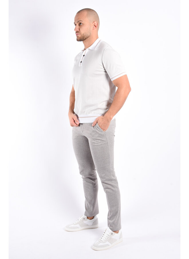 Peuterey SS25 - Rolle Rig Knit Polo - Light Grey