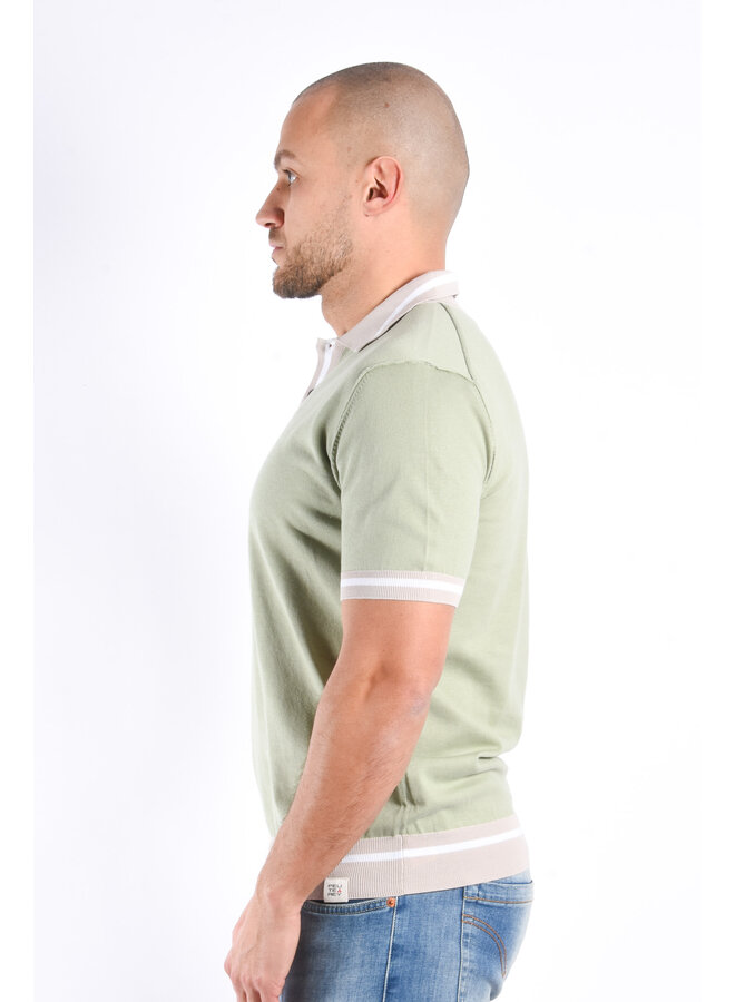 Peuterey SS25 - Rolle Rig Knit Polo - Light Green