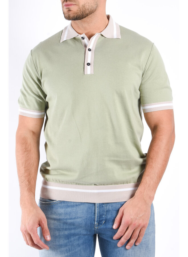 Peuterey SS25 - Rolle Rig Knit Polo - Light Green