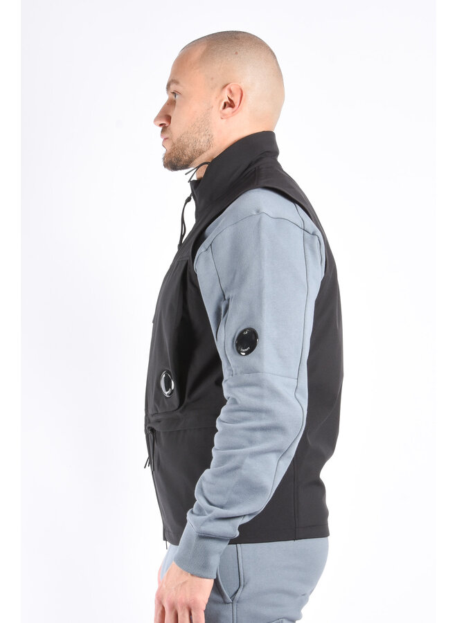 CP Company SS25 - Soft Shell Hooded Bodywarmer - Black