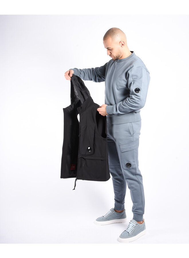 CP Company SS25 - Soft Shell Hooded Bodywarmer - Black