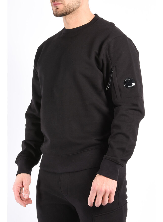 CP Company SS25 - Diagonal Raised Fleece Sweater - Black