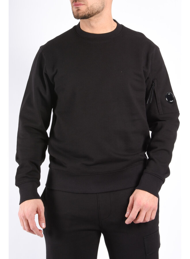 CP Company SS25 - Diagonal Raised Fleece Sweater - Black