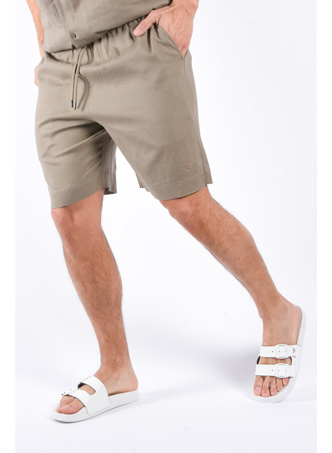 EA7 SS25 - Emporio Armani Linen Shorts - Walnut