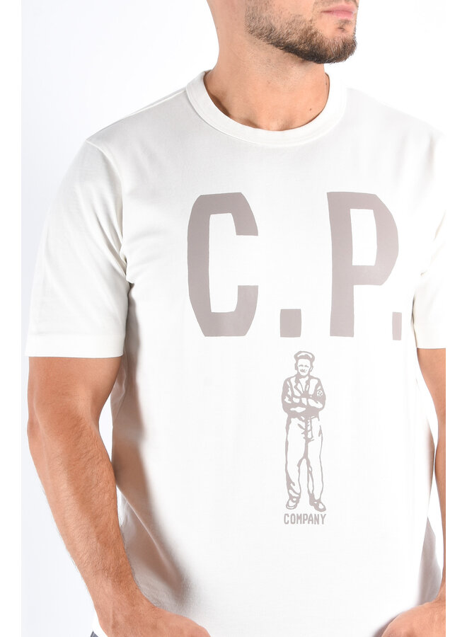 CP Company FW25 - T-Shirt Mercerized 30/2 Twisted - Gauze White