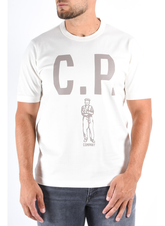 CP Company FW25 - T-Shirt Mercerized 30/2 Twisted - Gauze White
