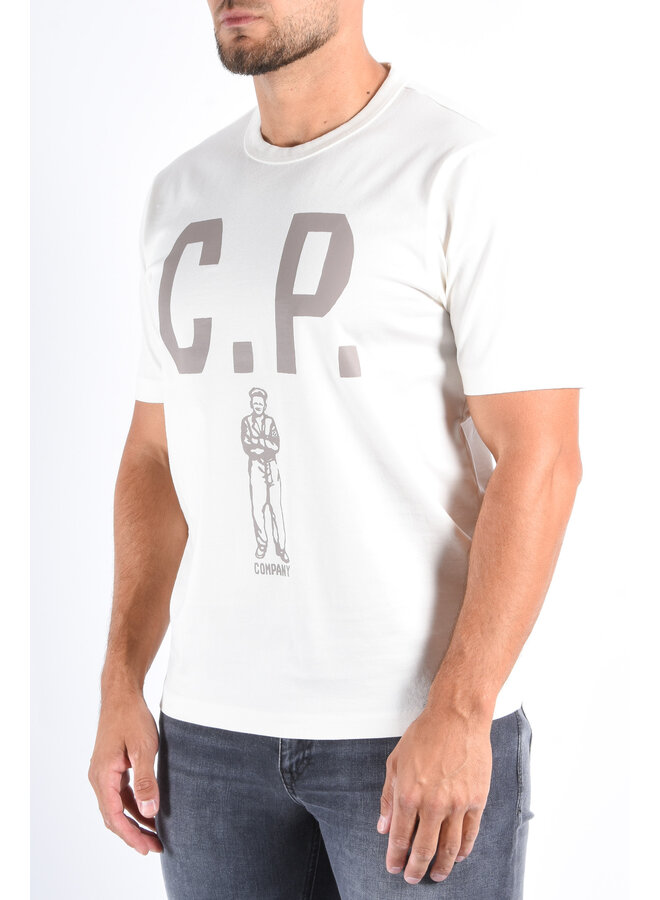 CP Company FW25 - T-Shirt Mercerized 30/2 Twisted - Gauze White