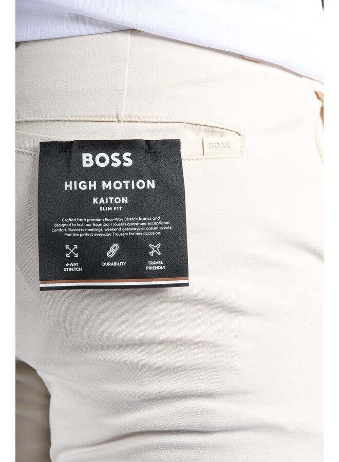 BOSS - Slim Fit Stretch Cotton Trousers P Kaiton1 Zip - Beige