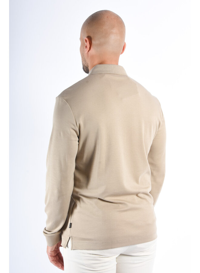 BOSS - Polo Longsleeve Pado 30 - Dark Beige
