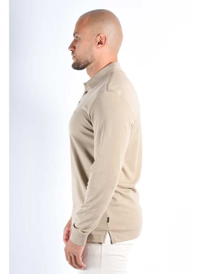BOSS - Polo Longsleeve Pado 30 - Dark Beige