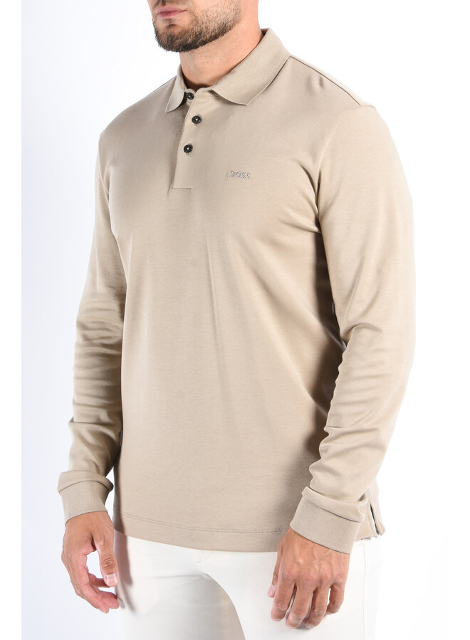 BOSS - Polo Longsleeve Pado 30 - Dark Beige
