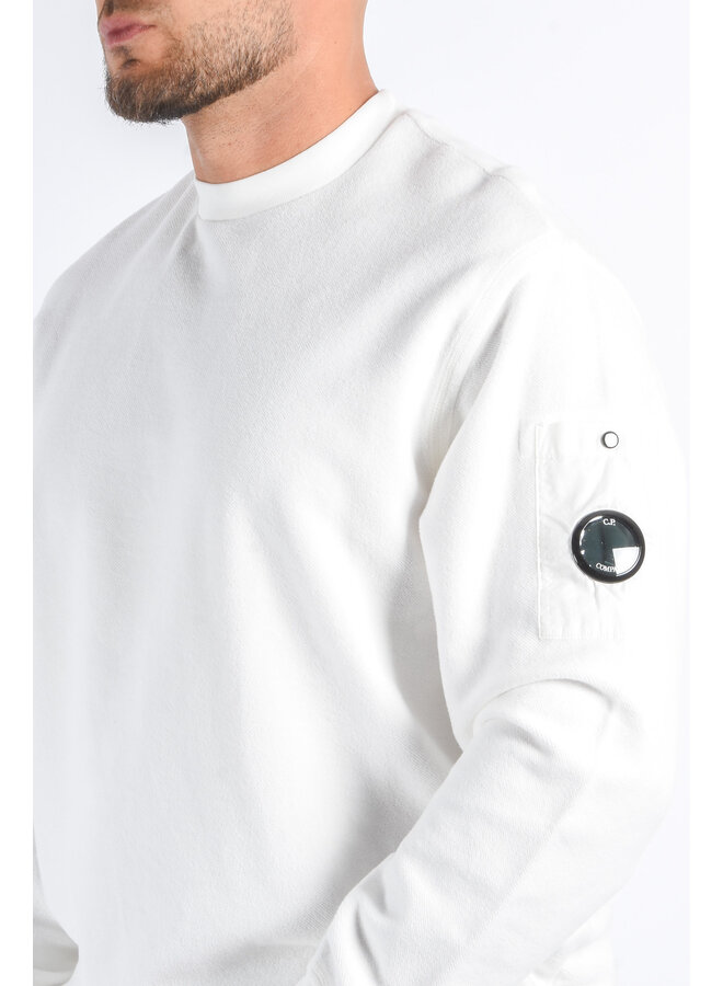 CP Company Sweater Brushed Emerized Fleece - Gauze White