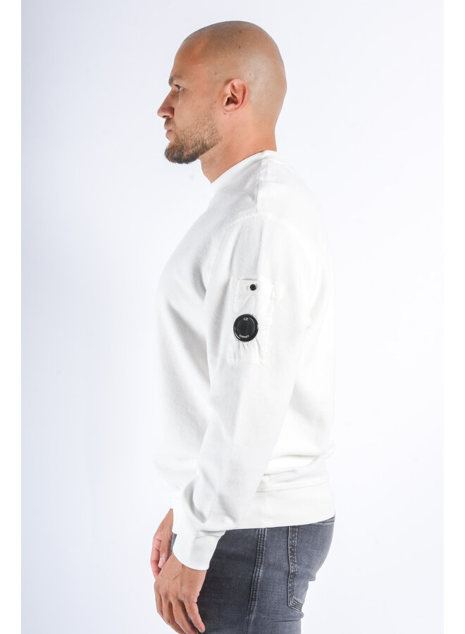 CP Company Sweater Brushed Emerized Fleece - Gauze White
