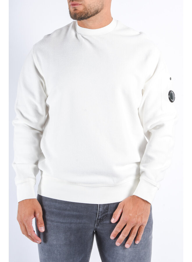 CP Company Sweater Brushed Emerized Fleece - Gauze White
