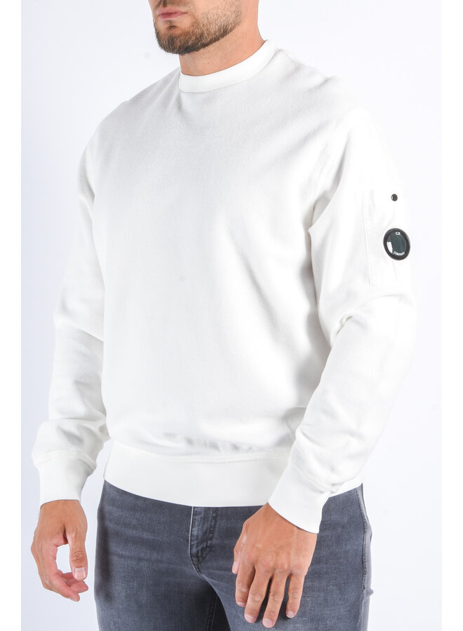 CP Company Sweater Brushed Emerized Fleece - Gauze White