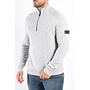 Peuterey FW25 - Braille 03 Half Zip Wool Knit Sweater - Grey Melange