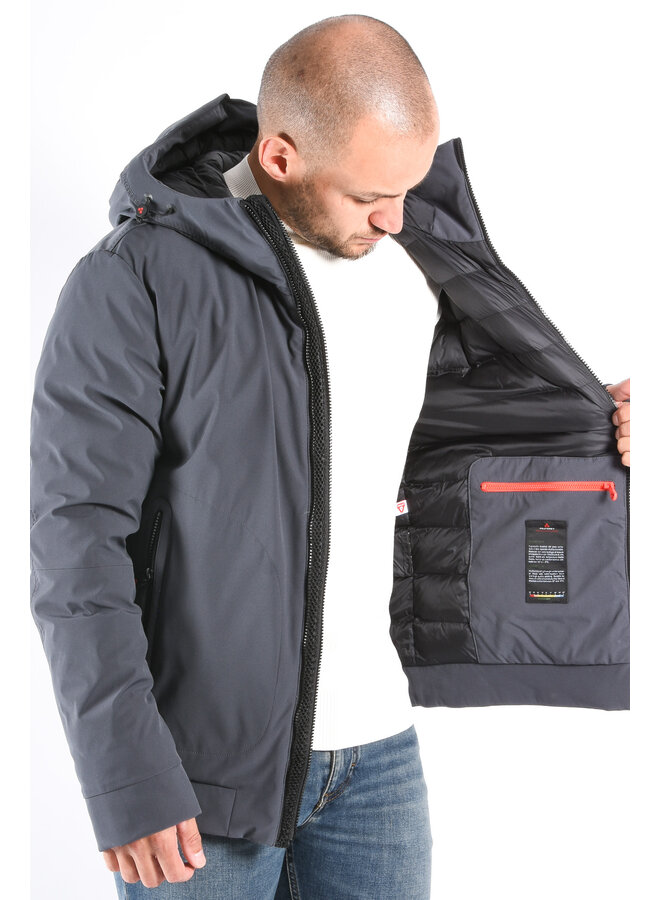 Peuterey FW25 - Loge Down Stretch Jacket - Dark Grey
