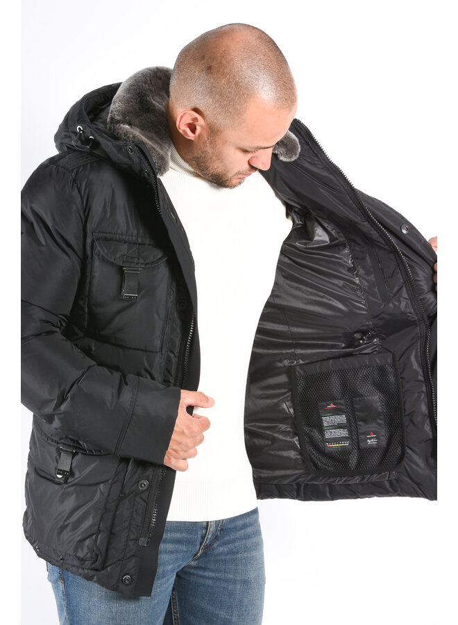 Peuterey FW25 - Aiptek NBE 03 Fur Jacket - Black